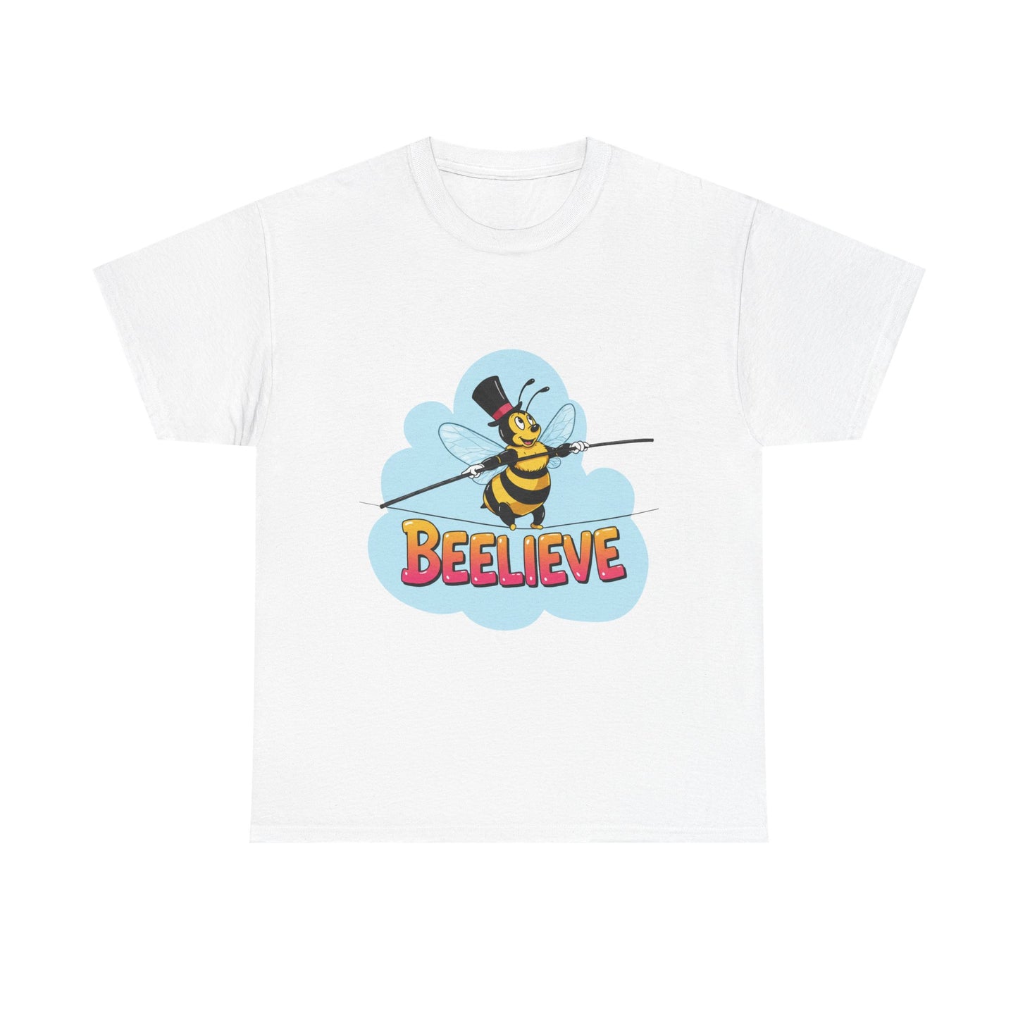 “Beelieve” Bee Pun T‑Shirt | Cute Bee Graphic Tee | Inspirational Pun Shirt | Funny Nature Lover Gift | Bee Belief Positive Vibes Tee