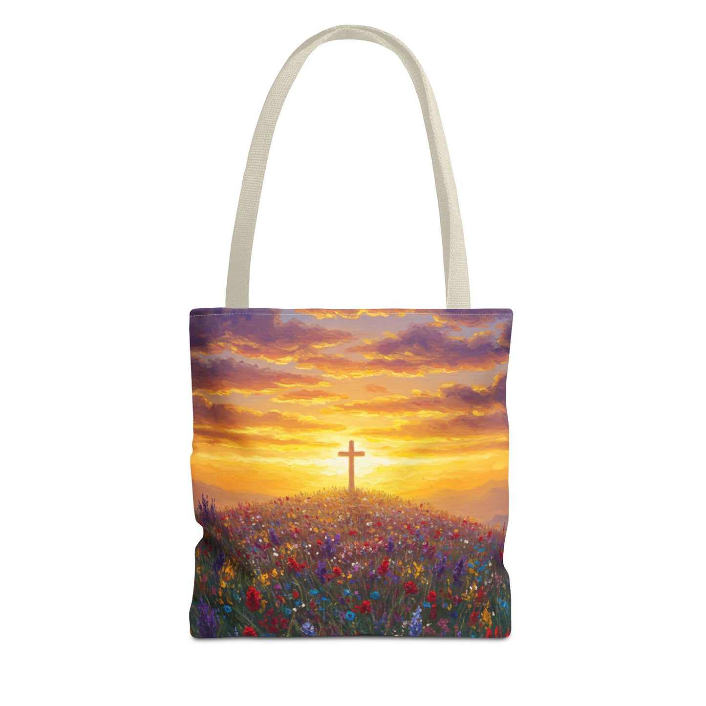 Cross Painted Tote Bag Christian Bag Inspirational Tote Spiritual Bag Religious Tote Bag