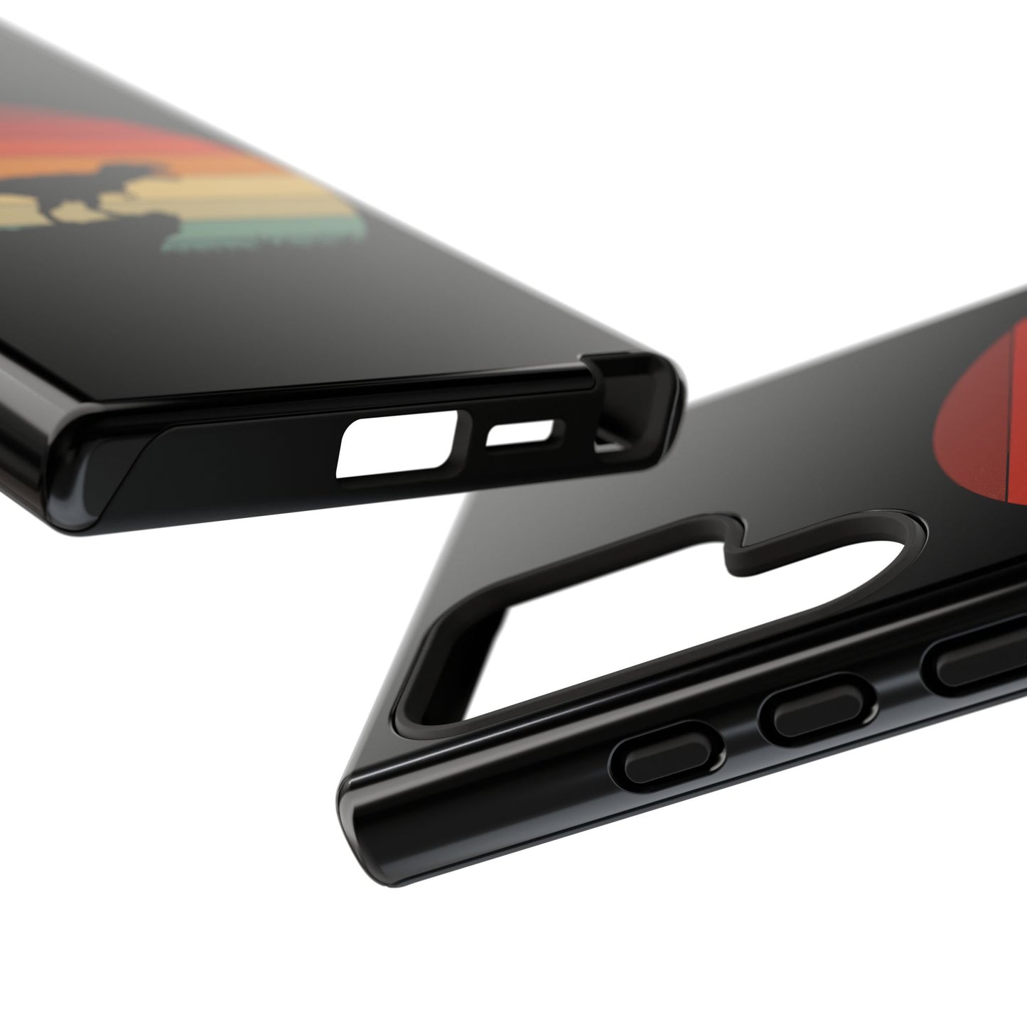Retro Sunset Dinosaur Samsung Case | T-Rex Silhouette Vintage Gradient Cover for Galaxy S25/S24/S23 Series Dinosaur Phone Case
