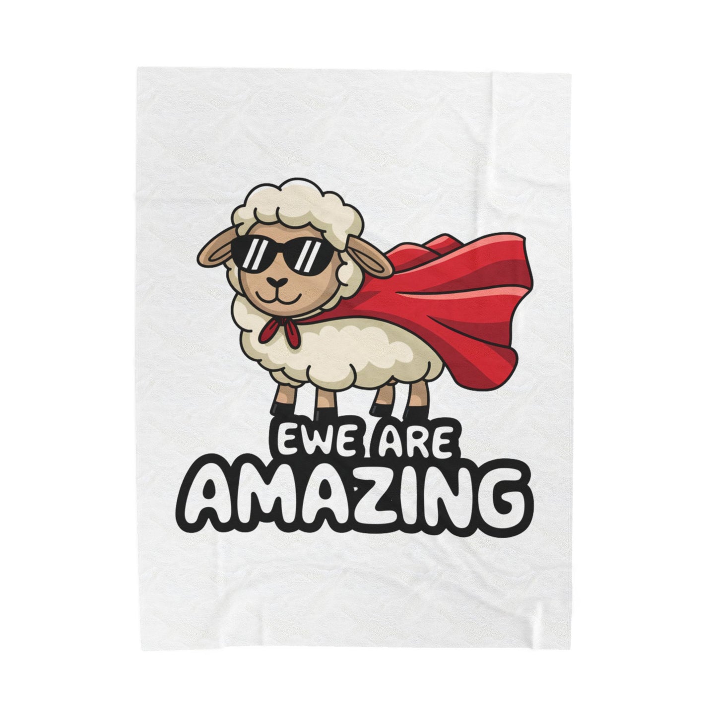 Funny Sheep Blanket Ewe Are Amazing Throw Cute Animal Pun Gift Superhero Lamb Blanket Cozy Farmhouse Decor Soft Fleece Throw