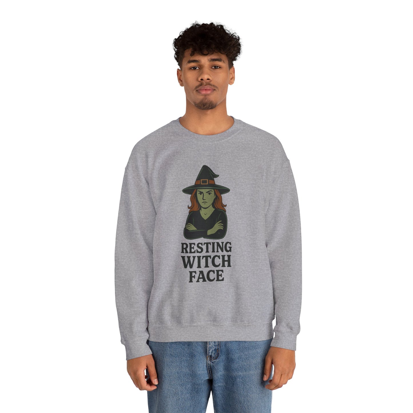 Resting Witch Face Sweatshirt, Funny Halloween Witch Crewneck, Spooky Season Sweatshirt, Fall Humor Graphic Pullover, Witchy Gift