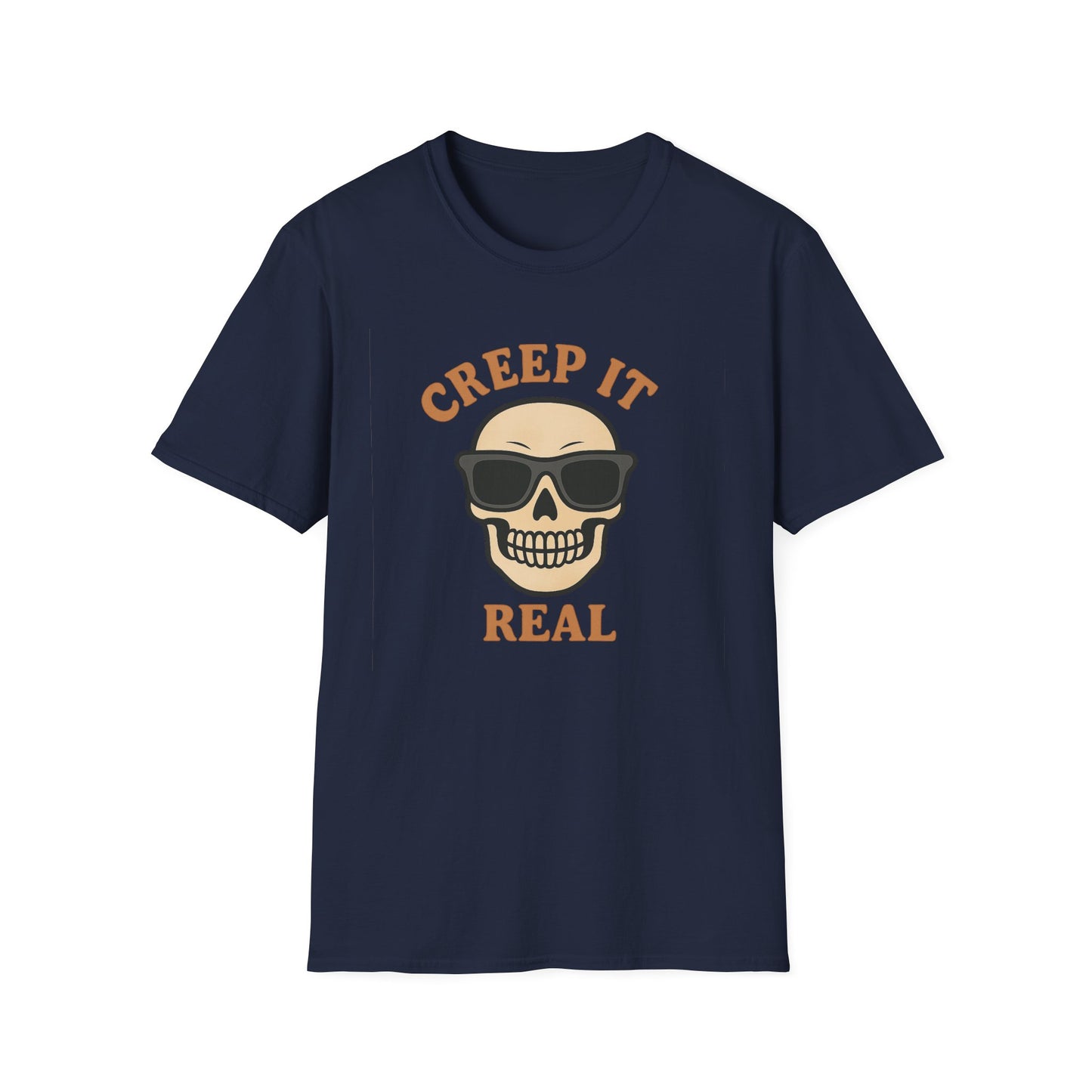 Creep It Real Shirt - Funny Skull Halloween T-Shirt, Spooky Season Graphic Tee, Cool Skeleton with Sunglasses, Humorous Fall Top