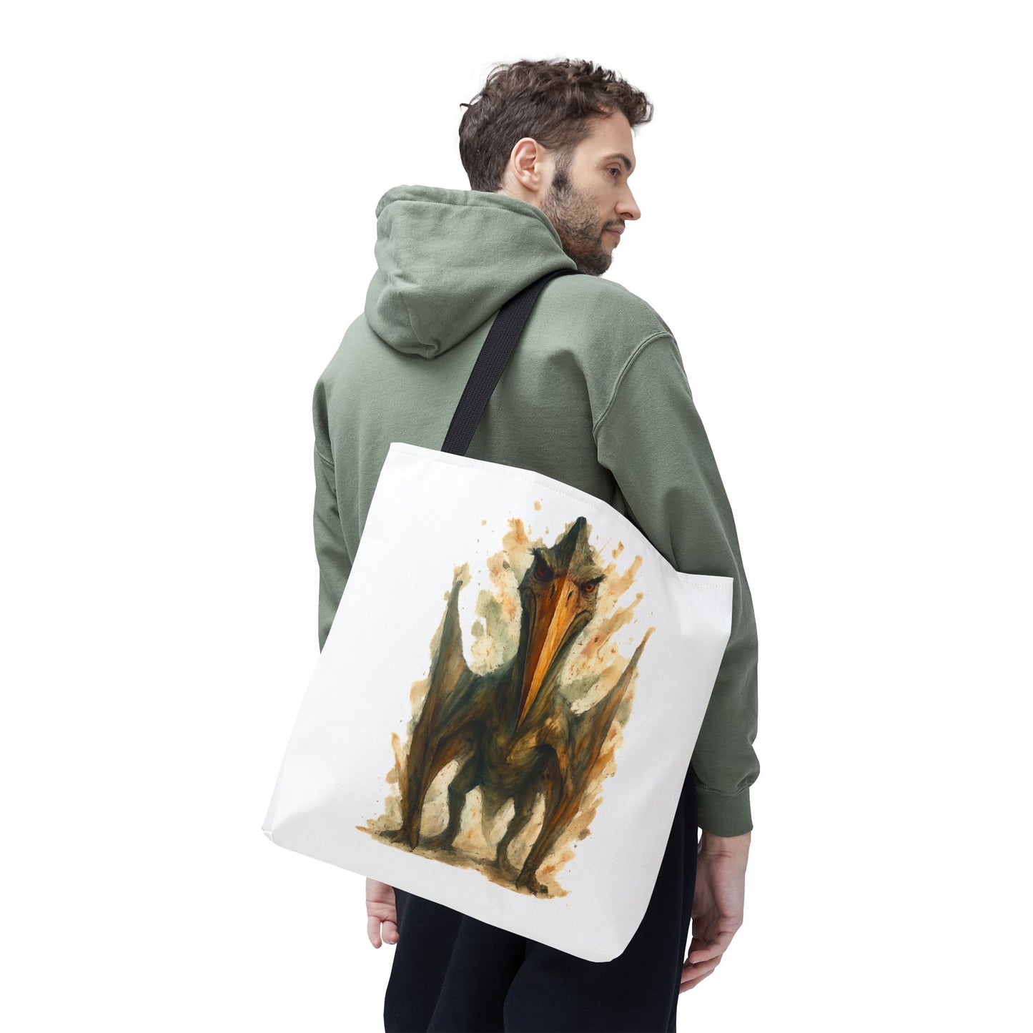 Quetzalcoatlus Tote Bag | Dinosaur Art Canvas Shopper | Prehistoric Pterosaur Gift for Dino Lovers | Eco-friendly Reusable Bag Jurassic Tote