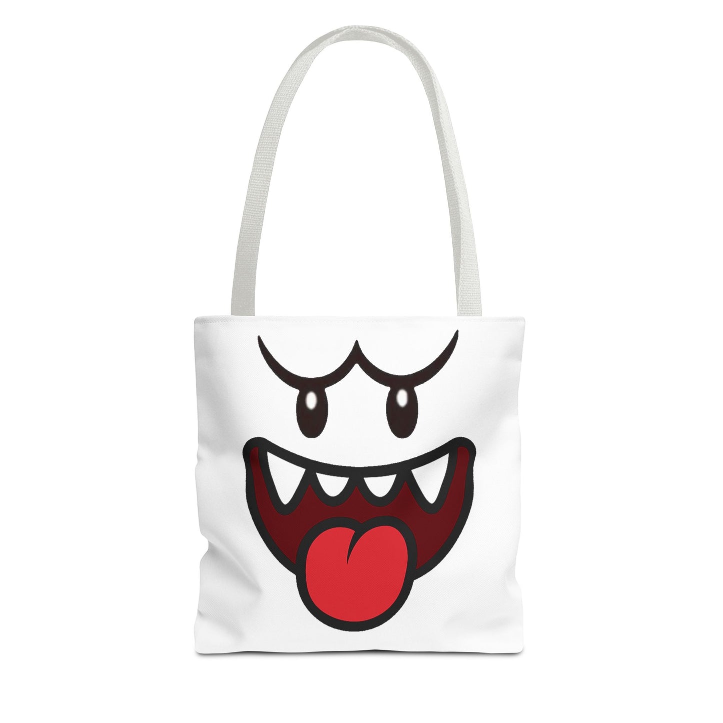 Funny Ghost Face Tote Bag, Spooky Halloween Shopping Bag, Creepy Cute Gamer Tote, Novelty Reusable Canvas Bag, Horror Themed Trick or Treat Bag