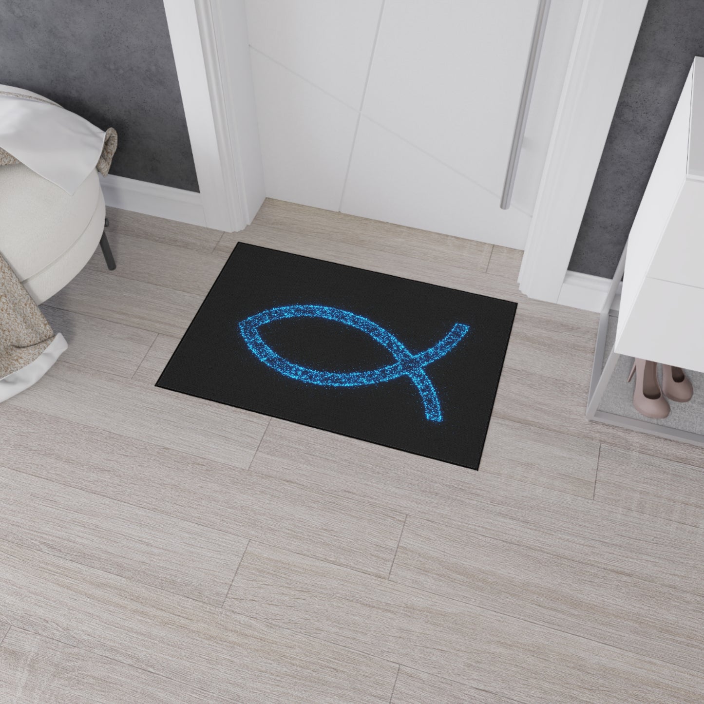 Christian Fish Design Heavy Duty Floor Mat - Durable Welcome Mat for Home