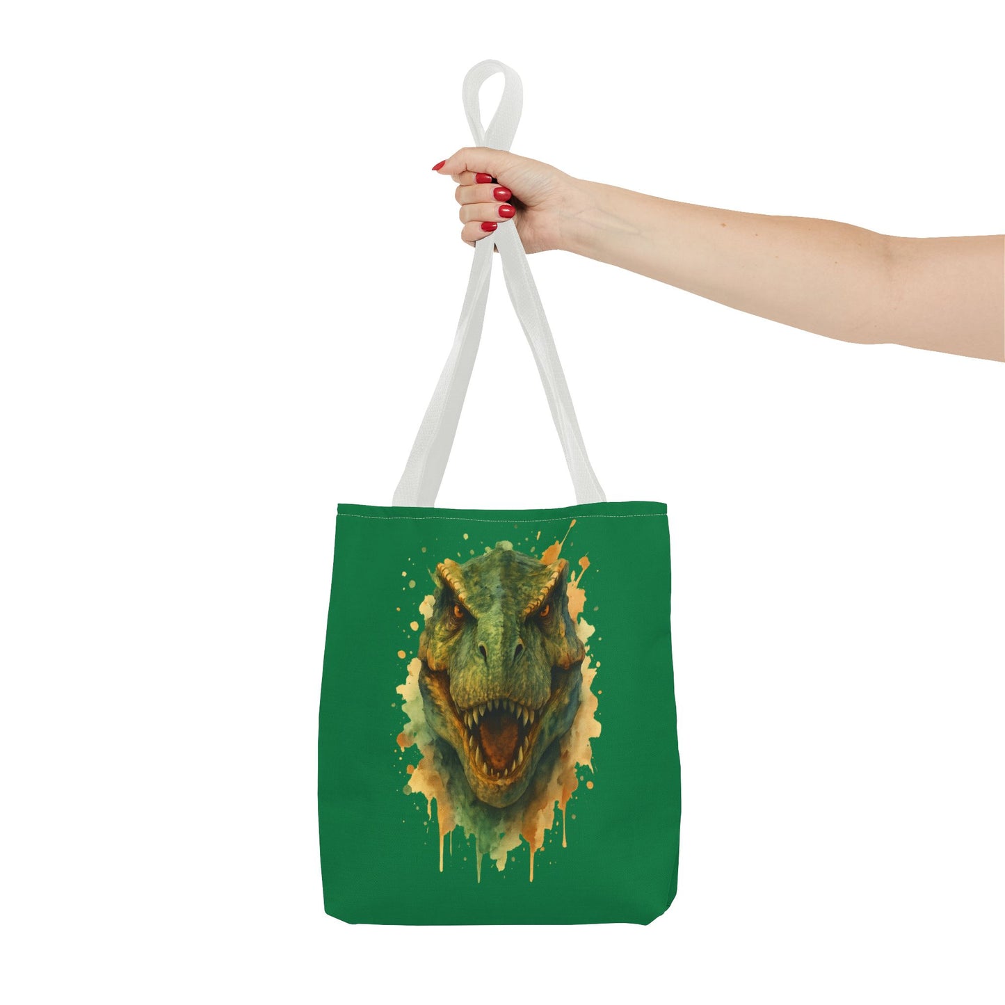 Watercolor T-Rex Tote Bag - Eco Canvas Dino Shopper, Dinosaur Lover Gift, Book Bag, Reusable Grocery Tote - Aesthetic Paleontology Art