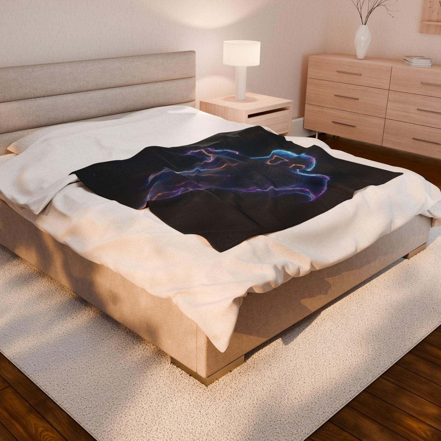 Galaxy Ghost Blanket, Halloween Throw Blanket, Spooky Cozy Decor, Ghost Lover Gift, Soft Plush Blanket, Cosmic Ghost Bedding