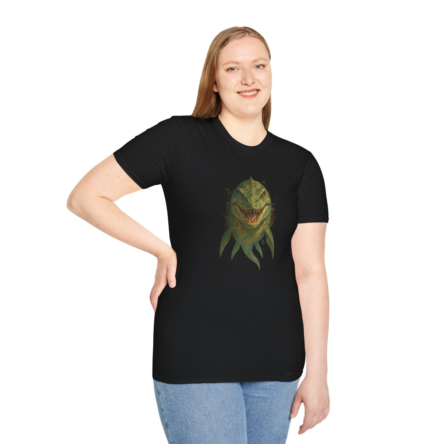 Watercolor Mosasaurus T-Shirt | Prehistoric Sea Dinosaur Tee | Fossil Lover Gift | Unisex Cotton Graphic Shirt Jurassic Tee
