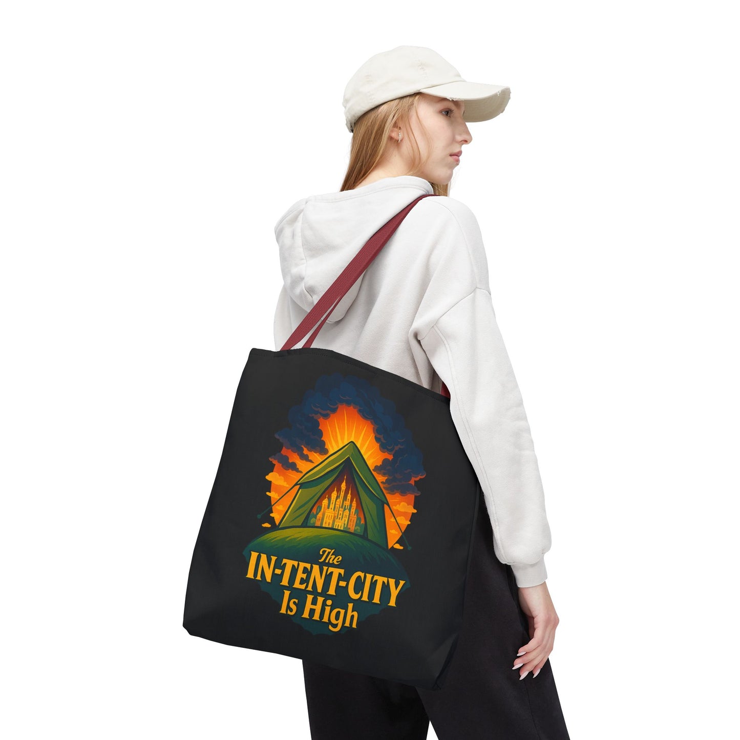 City Tent Tote Bag, The In-Tent-City Is High Funny Bag Intensity Tote Everyday Carry