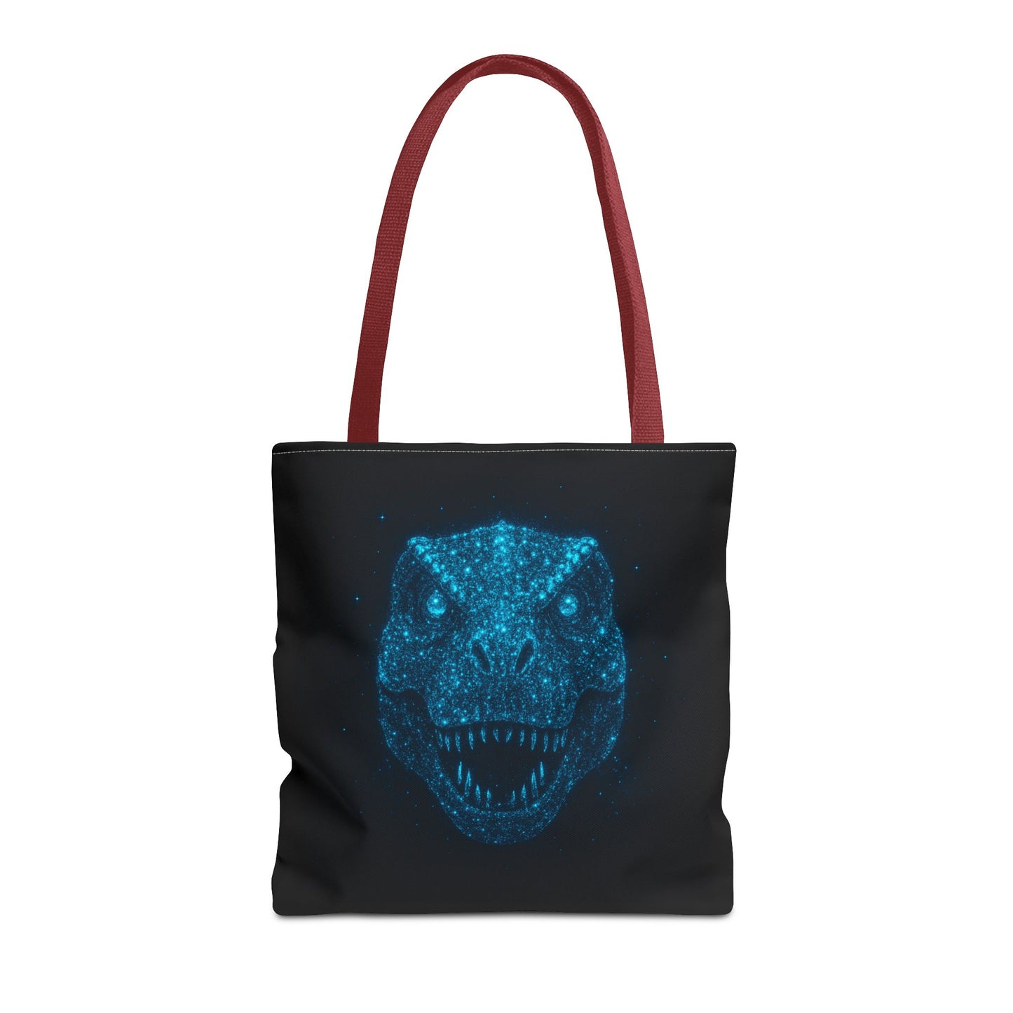 Bioluminescent Dino Tote Bag | Retro T-Rex Galaxy Canvas Shopper - Eco AOP Tote, Ocean Glow Dinosaur Art, Gift for Paleontology Fans