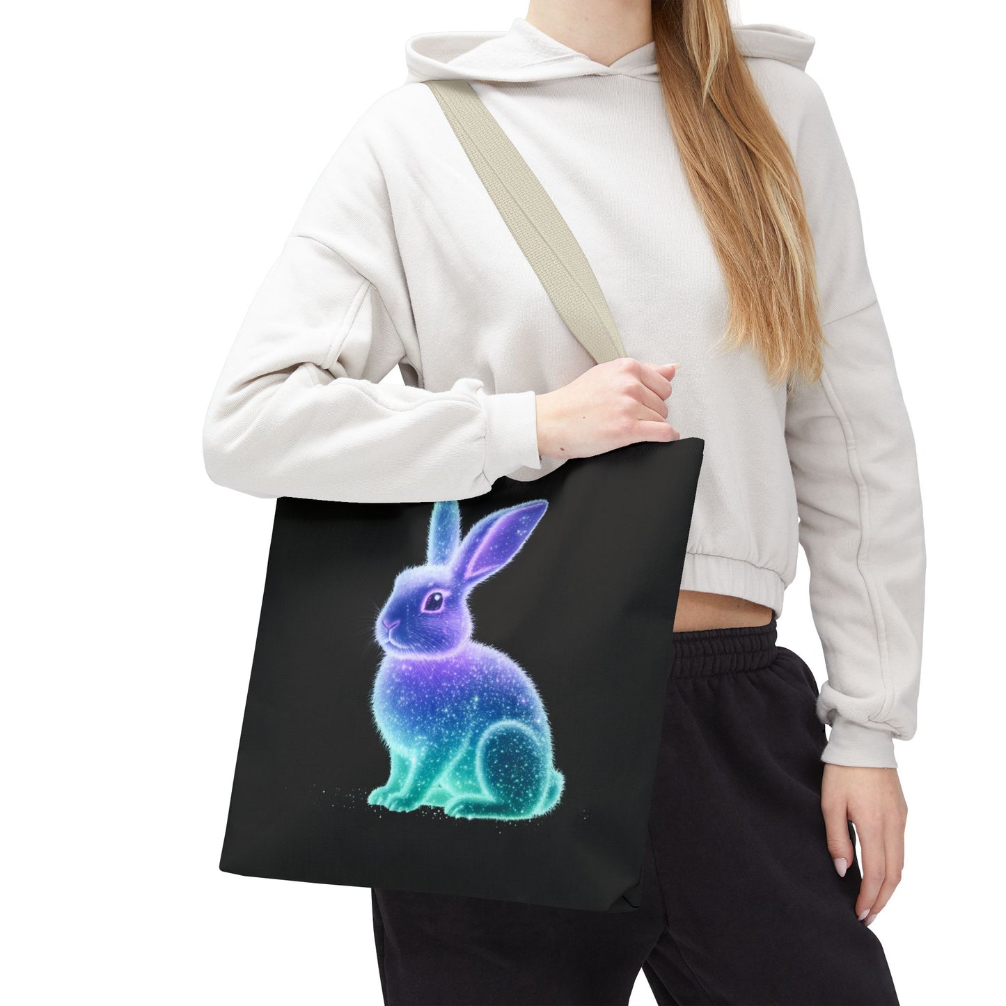 Bioluminescent Easter Bunny Tote Bag Easter Bag Easter Tote Reusable Shopping Bag