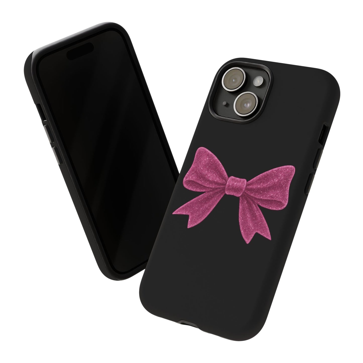 Pink Bow iPhone Case β Coquette Aesthetic Phone Cover β Glitter Soft Girl Tech Accessory β Cute Glossy Pinkcore Case β Gift for Her