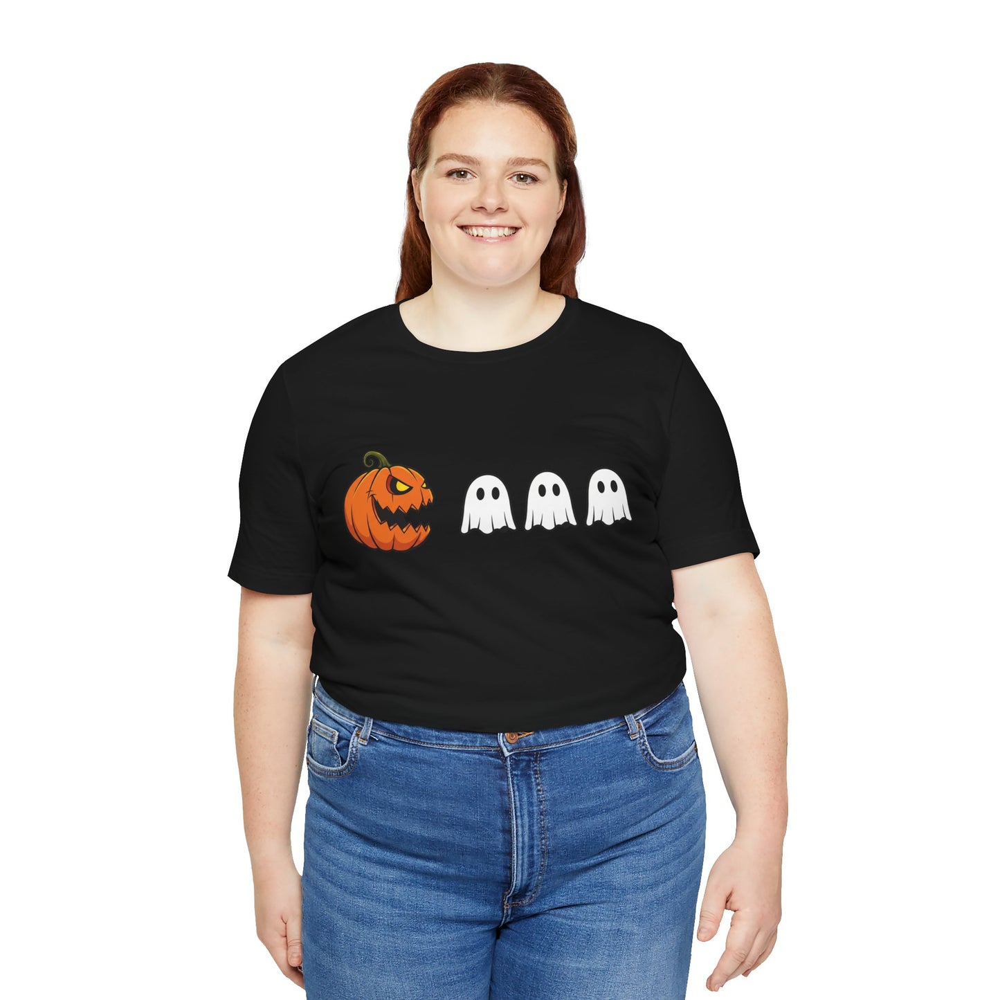 Pumpkin Pac-Man Shirt, Halloween Arcade Tee, Pumpkin Chase Ghosts Tee, Retro Gaming Halloween, Spooky Season Shirt, Vintage Game Pumpkin Top