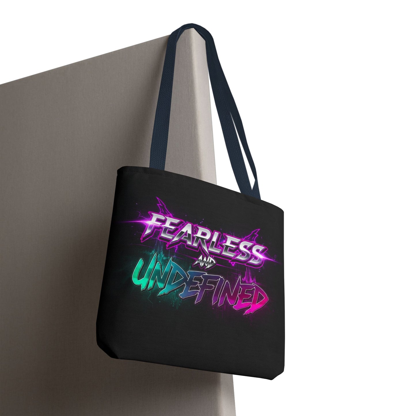 Fearless And Undefined Tote Bag, KPOP-Inspired Neon Canvas Bag, Anime Gamer Aesthetic, Bold Statement Bag, Cool Reusable Gift For Fans