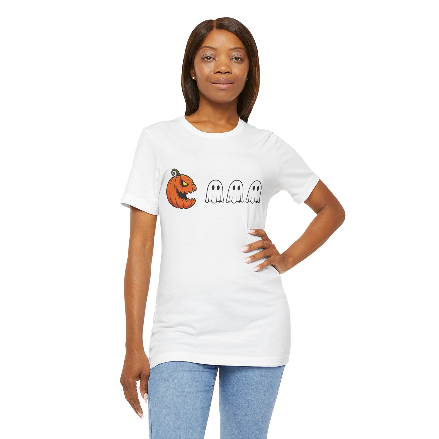 Pumpkin Pac-Man Shirt, Halloween Arcade Tee, Pumpkin Chase Ghosts Tee, Retro Gaming Halloween, Spooky Season Shirt, Vintage Game Pumpkin Top