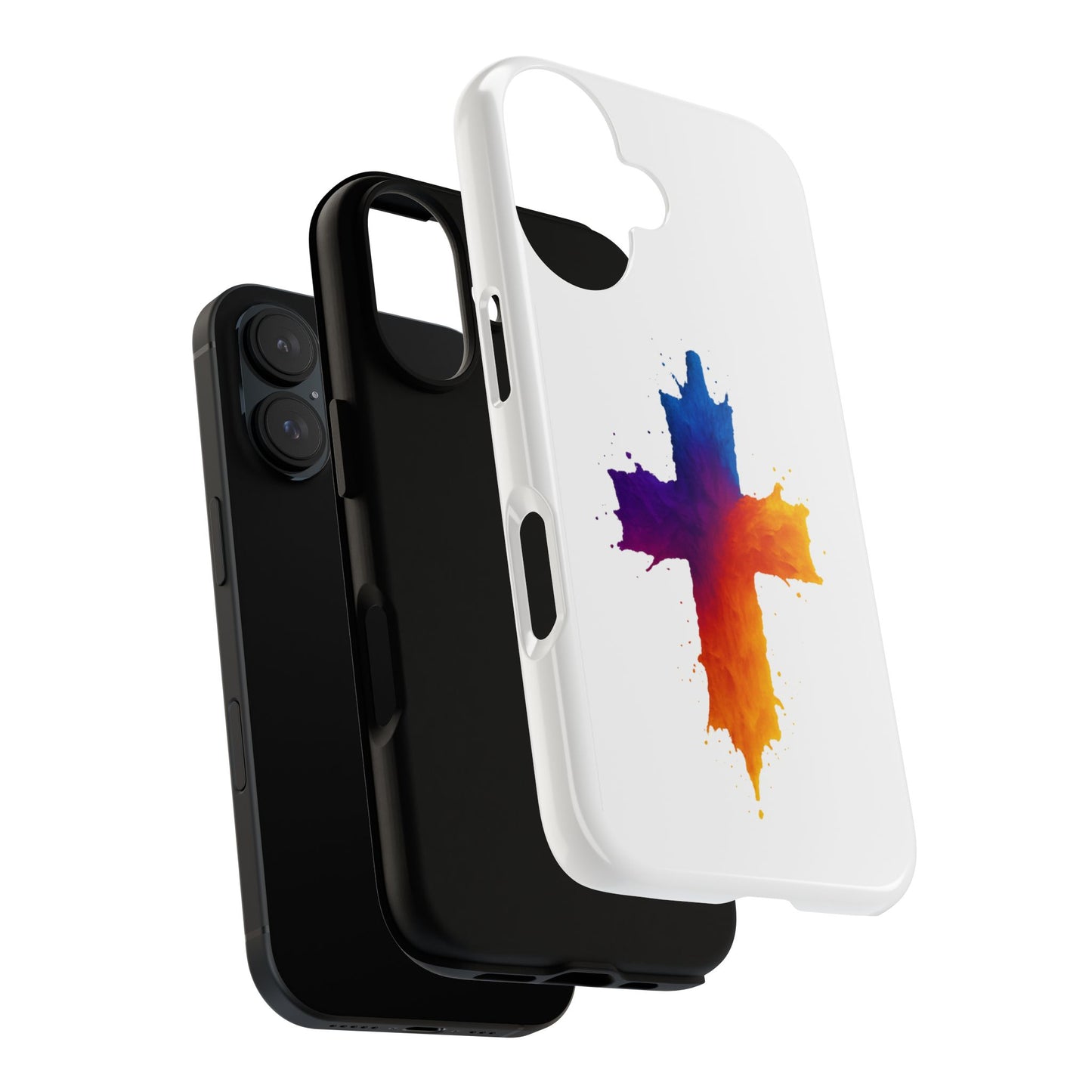 Christian iPhone Case – Watercolor Cross Phone Cover, Faith Gift for Her or Him, Inspirational iPhone Accessory