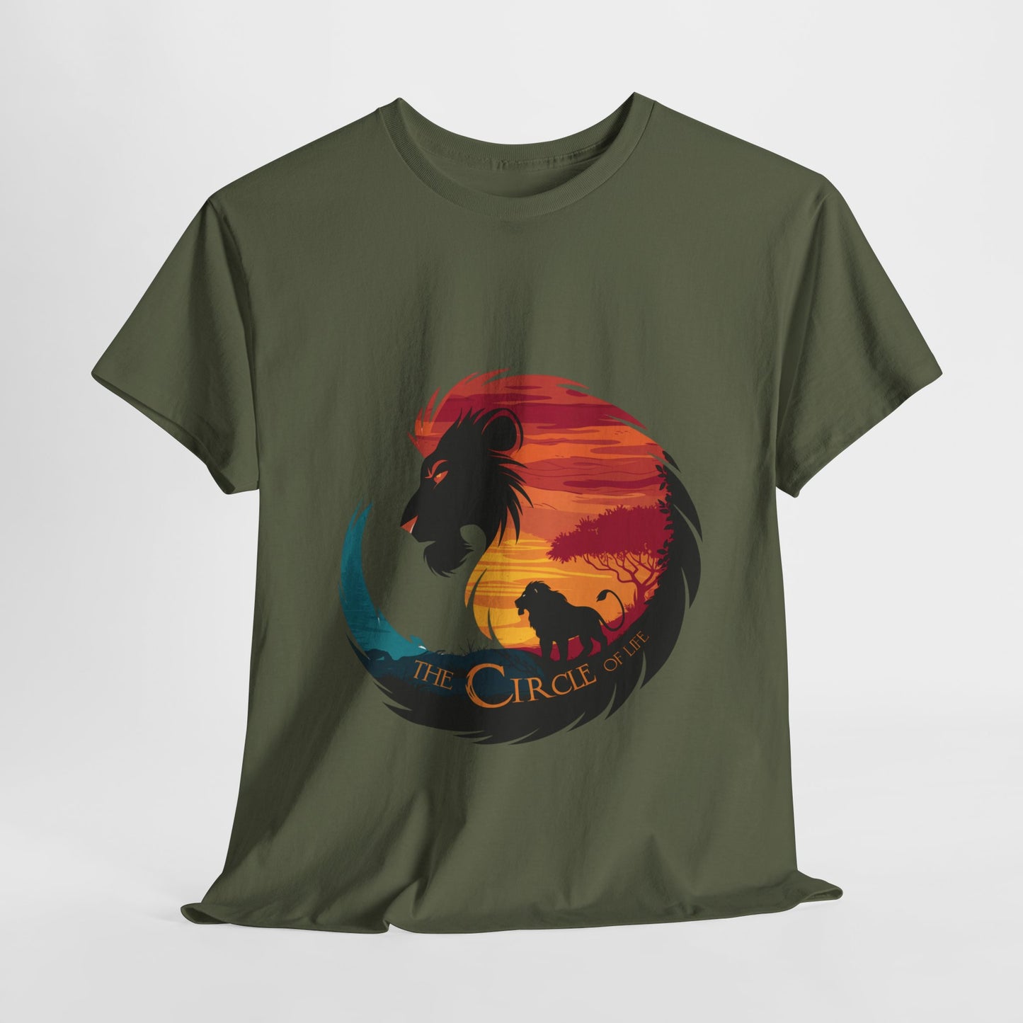 The Circle of Life Lion Shirt – Sunset Safari Wildlife Graphic Tee – Inspirational Nature T-Shirt for Animal Lovers & Adventure Fans