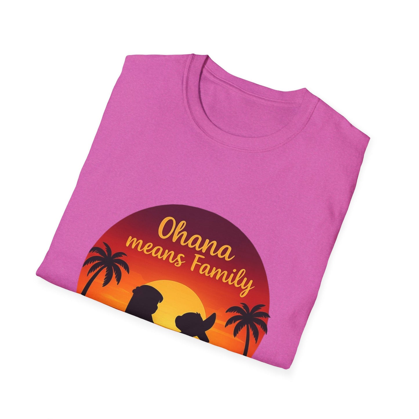 Ohana Means Family Shirt - Cute Sunset Graphic Tee, Hawaiian Family Quote Shirt, Family Inspired T-Shirt, Matching Vacation Outfit
