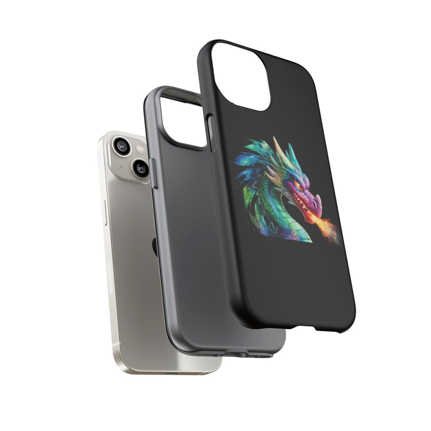 Dragon iPhone Case - Fantasy Fire-Breathing Art Protective Cover - Bookish Dark Academia Aesthetic Gift for Teens and Adults