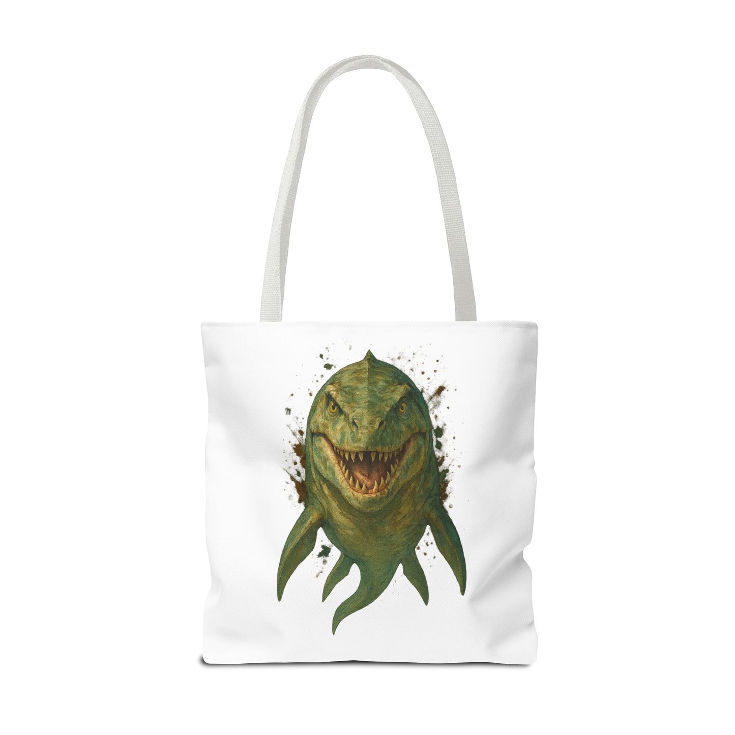 Watercolor Mosasaurus Tote Bag - Prehistoric Sea Monster Art, Dinosaur Ocean Reptile Gift, Eco Canvas Bag for Dino and Marine Fans