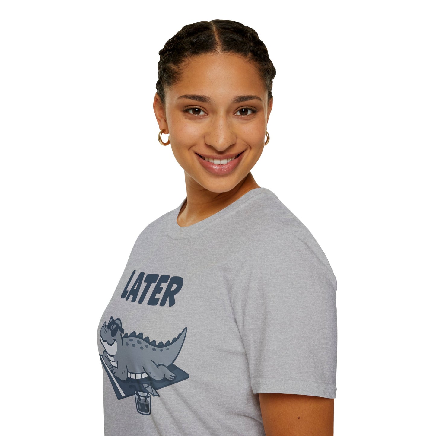 Later Gator Lounge Graphic Tee - Funny Alligator T-Shirt, Summer Vacation Humor, Cute Animal Tee, Relax Gift for Him and Her