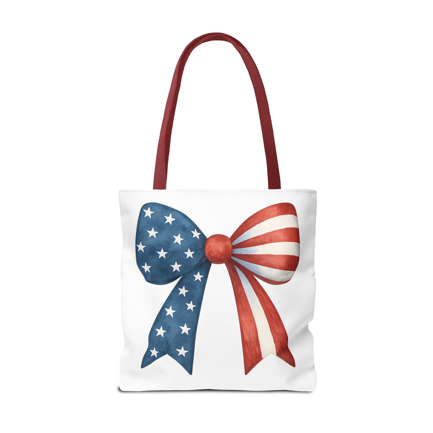 Patriotic Bow Tote Bag | 4th of July Reusable Bag | American Flag Tote | USA Stars Stripes Bag | Independence Day Gift | USA Market Bag