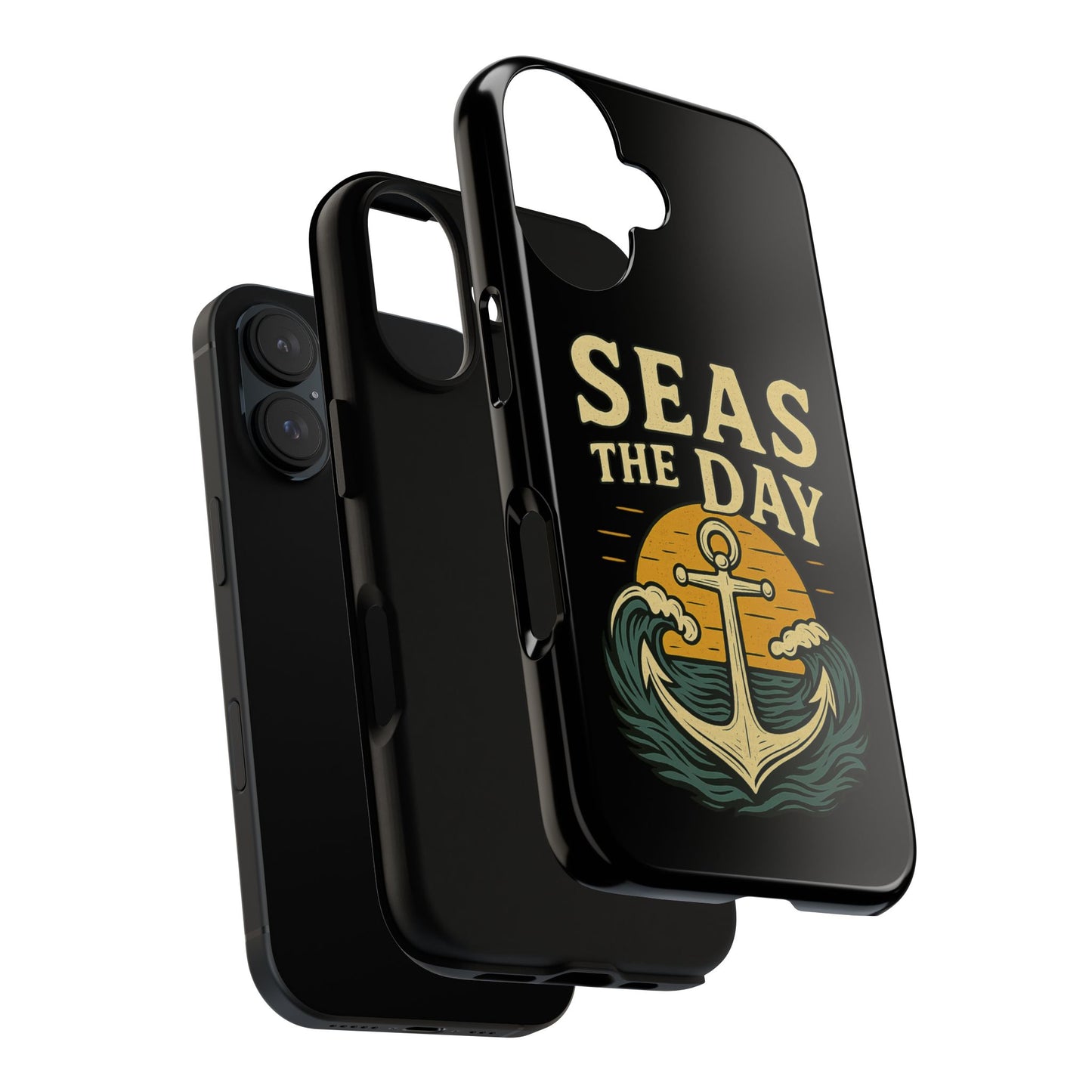 Seas the Day iPhone Case – Nautical Anchor Phone Cover – Ocean Pun Gift – Beach Lover iPhone Accessory – Summer Adventure Phone Case