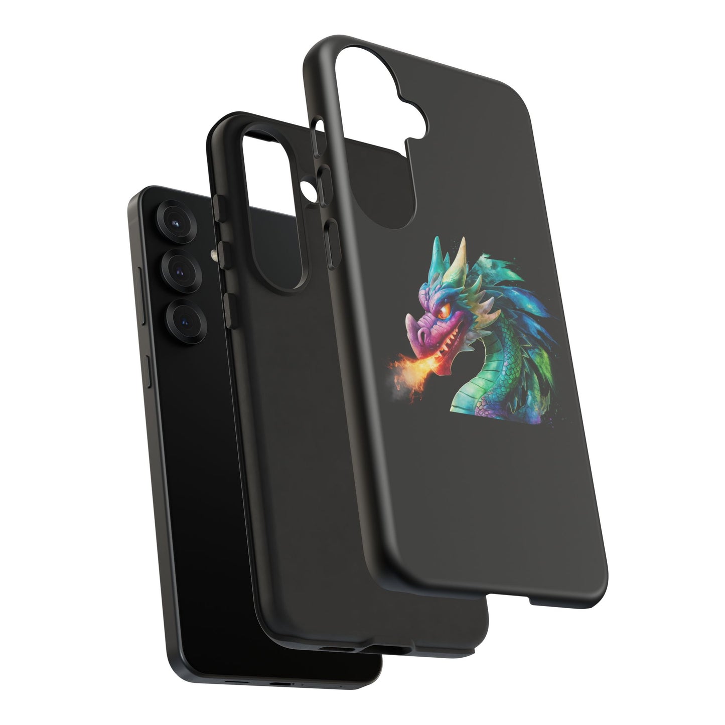 Fire-Breathing Dragon Samsung Case - Tough Fantasy Art Cover - Dark Academia Aesthetic Geek Gift for Galaxy S23/S24/S25/Ultra
