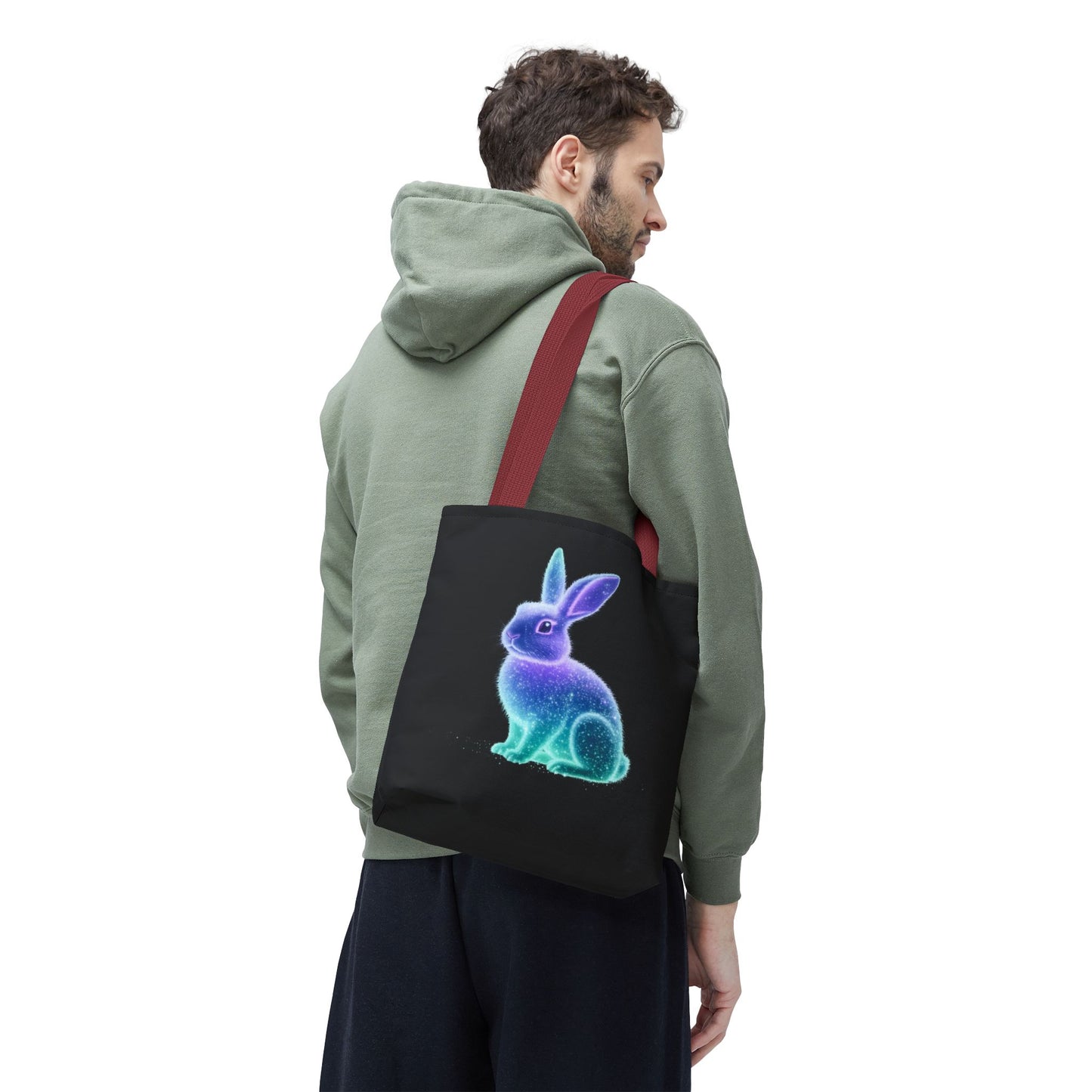 Bioluminescent Easter Bunny Tote Bag Easter Bag Easter Tote Reusable Shopping Bag