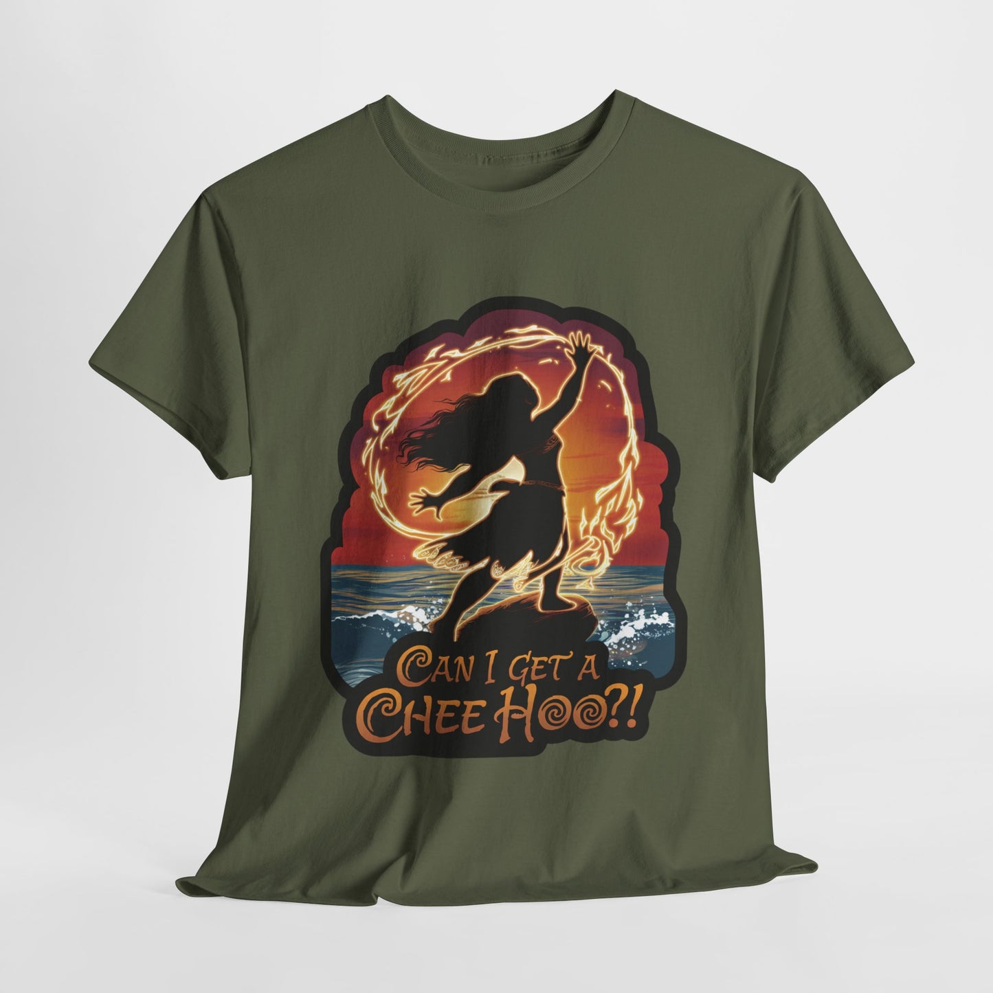 Can I Get a Chee Hoo Shirt – Hawaiian Island Vibes Tee – Hula Dancer Sunset Graphic T-Shirt – Polynesian Luau Party Unisex Top
