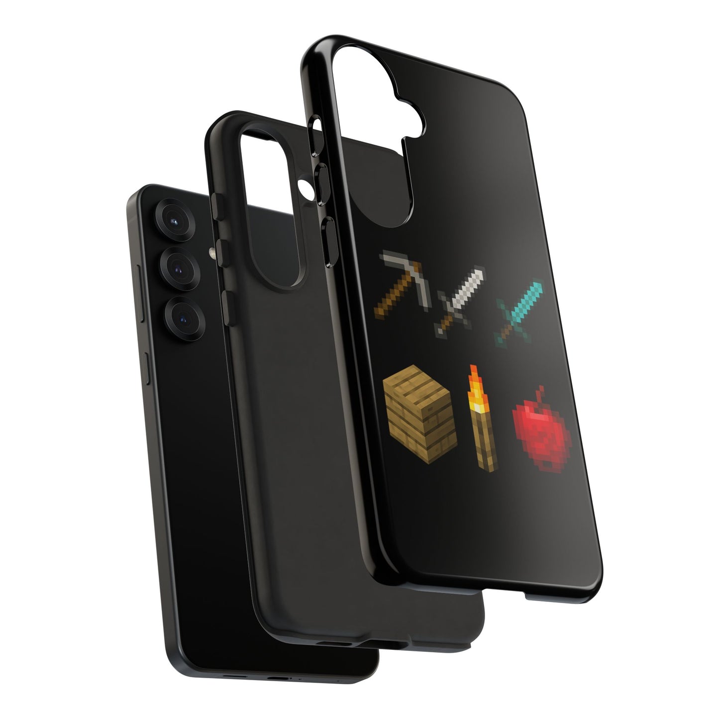 Minecraft-Inspired Tough Samsung Phone Case Pixel Art Design for Gamers Phone Accessory for Gamers