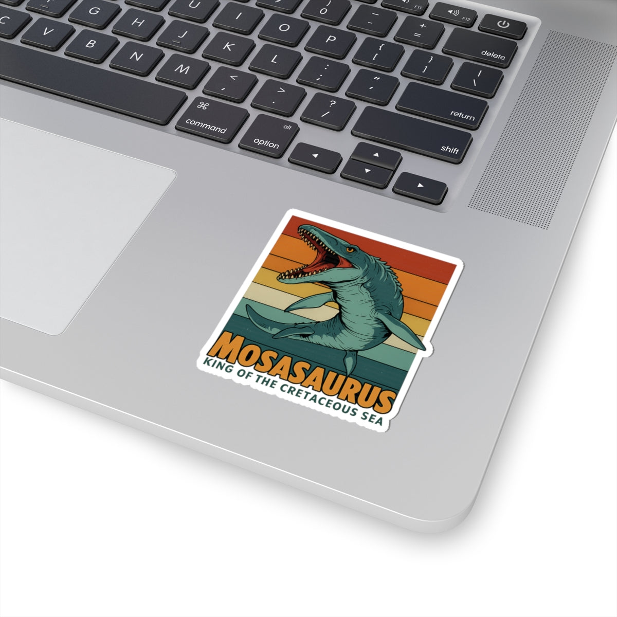 Retro Mosasaurus Vinyl Sticker - Vintage Dinosaur Decal | Die-Cut Sticker for Laptop, Skateboard, Journal | Cretaceous Sea King Gift