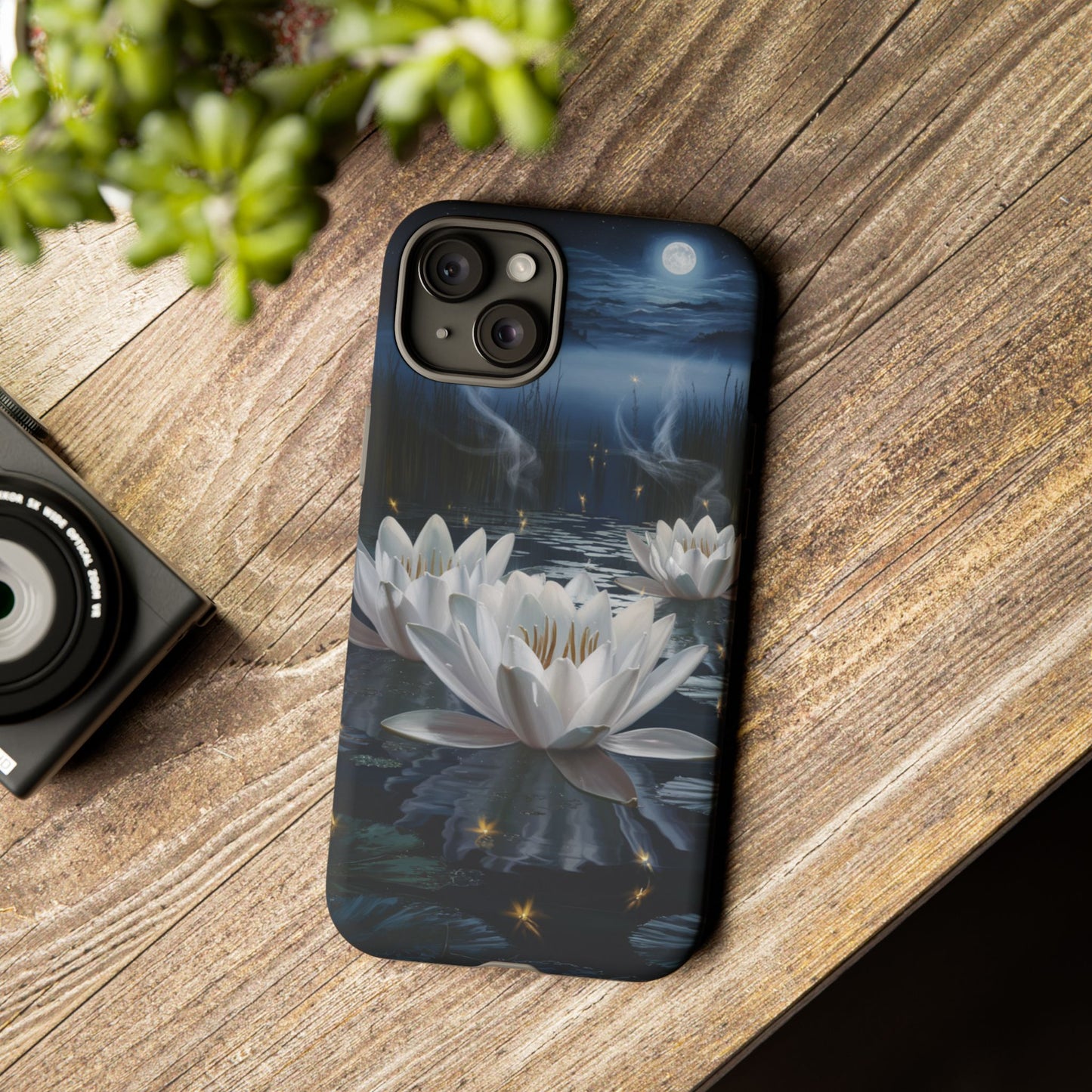 iPhone Case - Water Lilies Moonlight Design