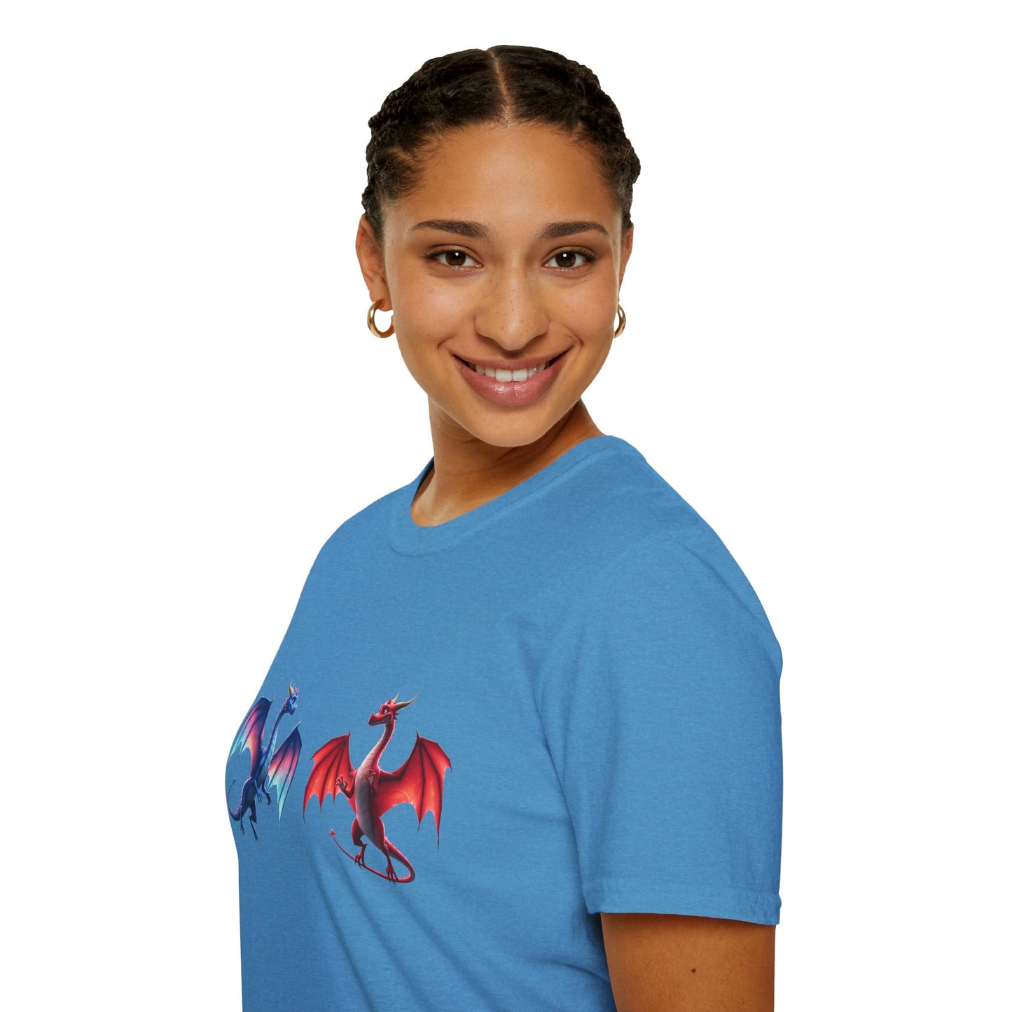 Dragon Duel Fantasy T-Shirt | Fire & Ice Dragon Graphic Tee | Unisex Gamer Shirt | DnD Gift | Cool Mythical Creature Shirt