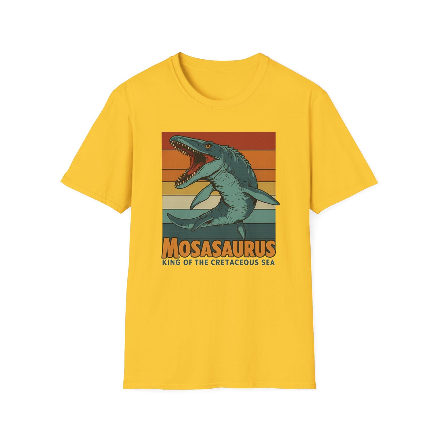 Retro Mosasaurus T-Shirt - Cretaceous Sea Monster Graphic Tee, Dinosaur Lover Gift, Paleontology Birthday, Soft Unisex Jurassic Cotton