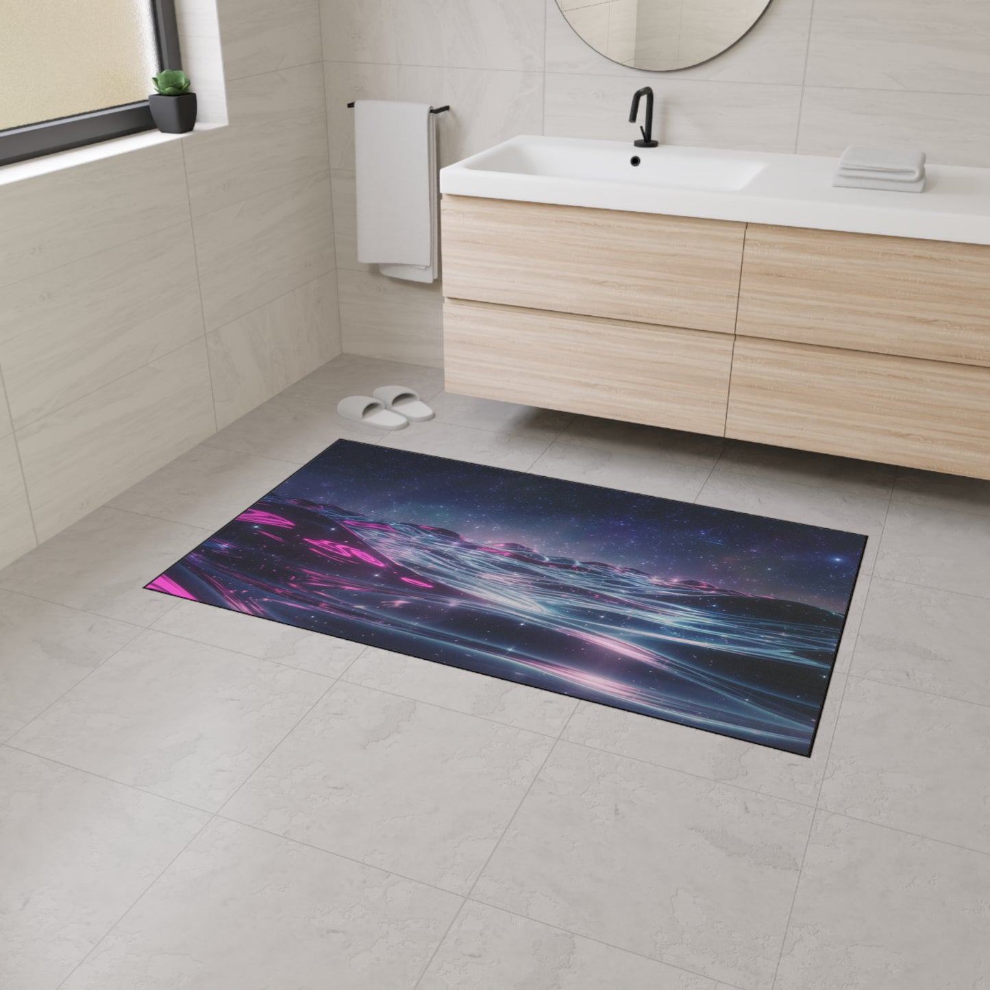 Floor Mat - Galactic Ocean and Night Sky Design
