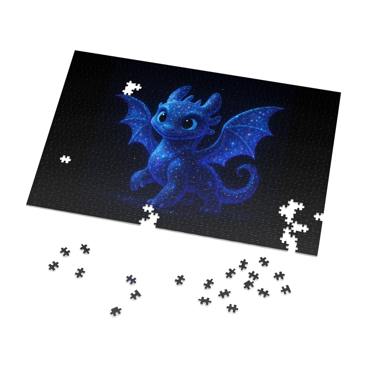 Galaxy Dragon Jigsaw Puzzle - Cute Fantasy Night Sky Puzzle Gift for Kids & Adults - Starry Sky Dragon Puzzle - Whimsical Game