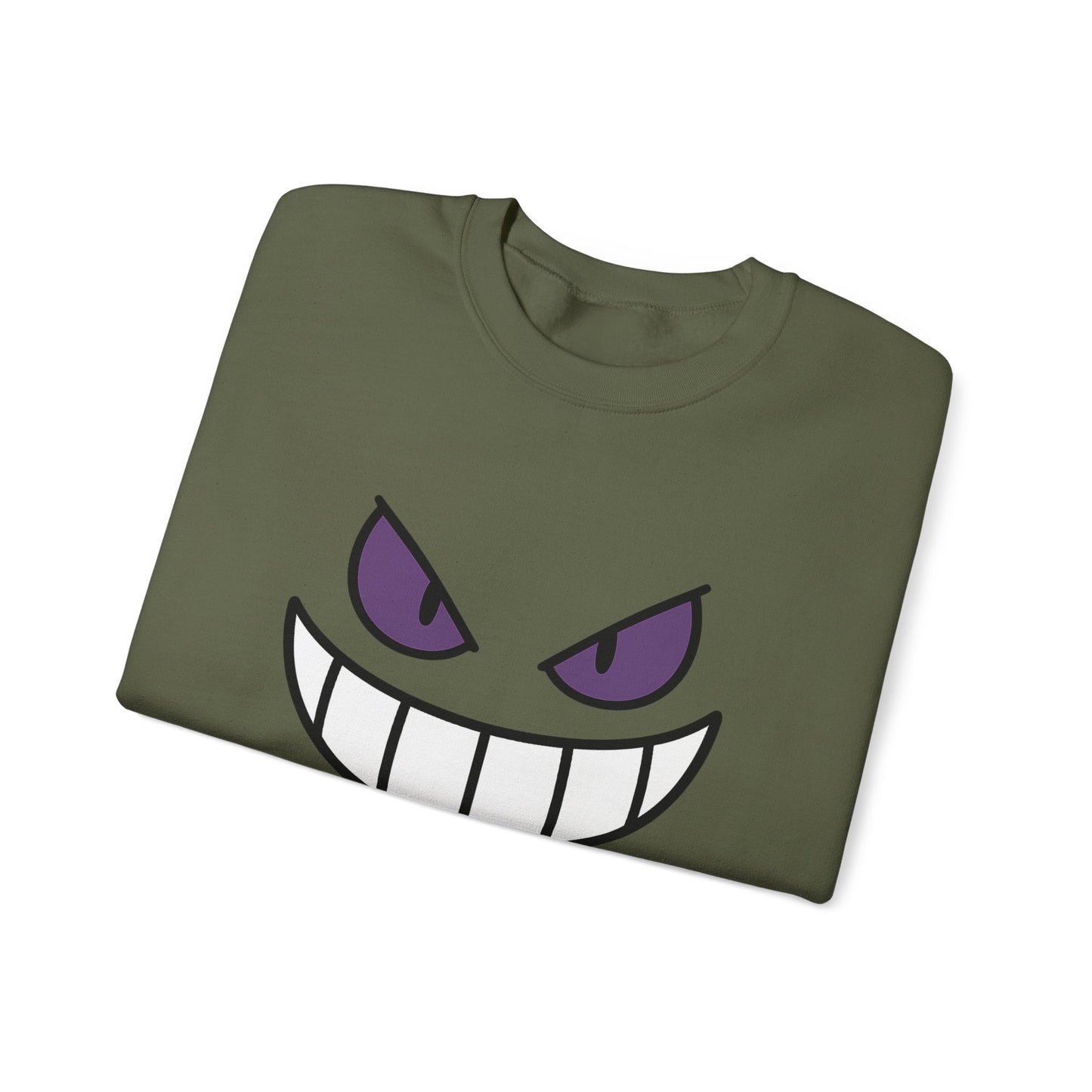 Sinister Grin Sweatshirt, Creepy Smile Crewneck, Dark Cartoon Face Sweatshirt, Halloween Gothic Sweatshirt, Spooky Grin Pullover
