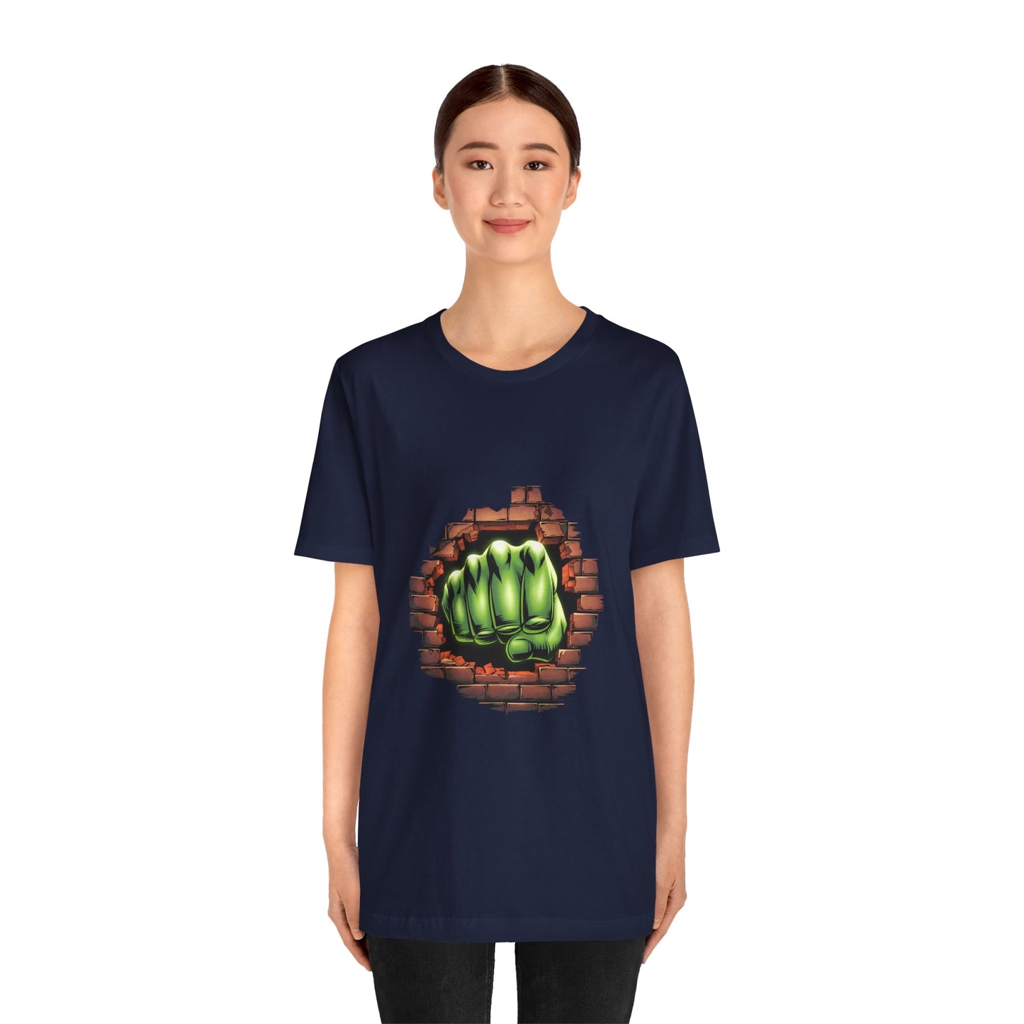 Green Hero Fist Graphic Tee – Superhero Shirt, Comic Pop Art, Gamer Gift, Y2K Dopamine Aesthetic, Funny Nerd Fashion, Unisex T‑shirt