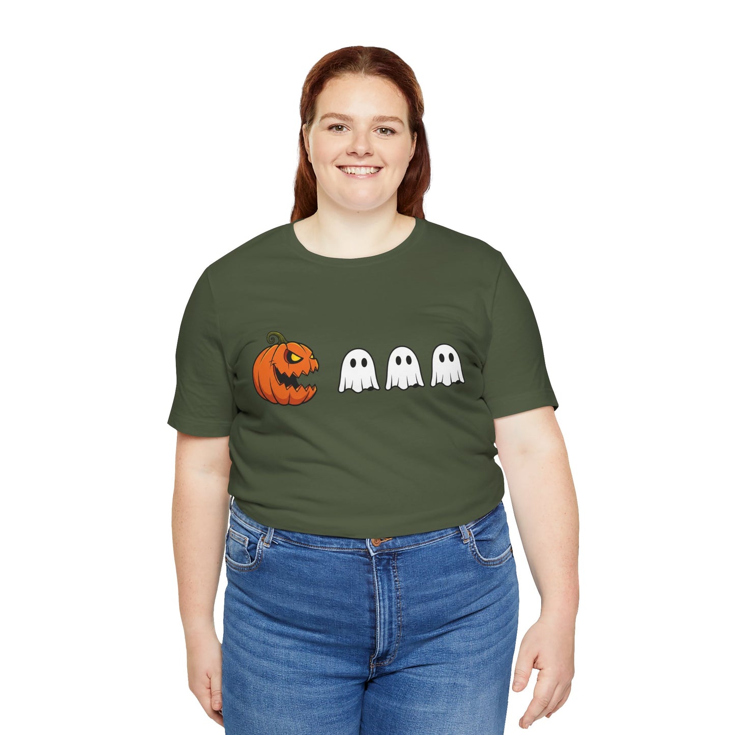 Pumpkin Pac-Man Shirt, Halloween Arcade Tee, Pumpkin Chase Ghosts Tee, Retro Gaming Halloween, Spooky Season Shirt, Vintage Game Pumpkin Top