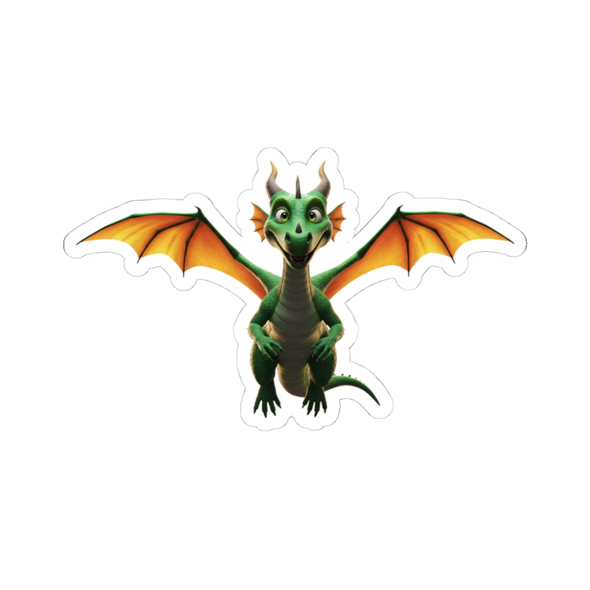 Cute Fantasy Dragon Sticker | Waterproof Vinyl Kiss-Cut Decal for Laptops, Water Bottles, Journaling & D&D Gifts