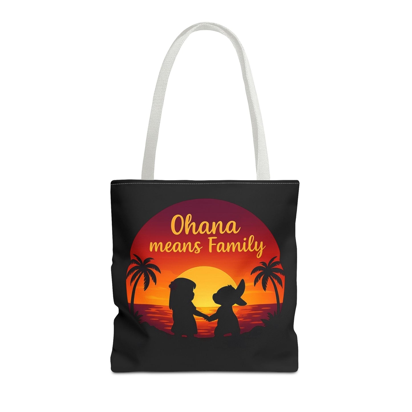 Ohana Means Family Tote Bag – Lilo and Stitch Inspired Bag, Hawaiian Quote, Disney Aesthetic Gift, Reusable Grocery or Beach Bag