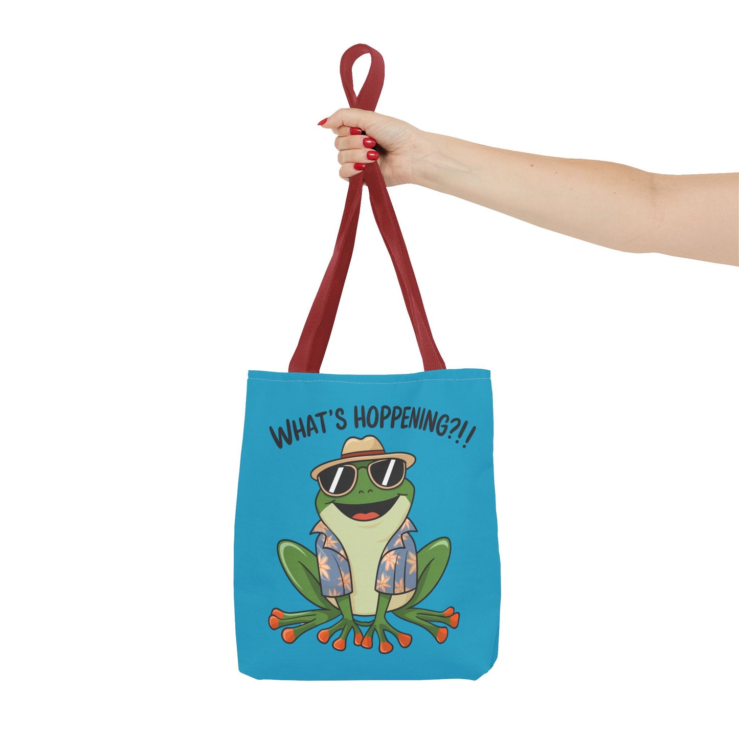 Frog Tote Bag - What's Hoppening Pun Design