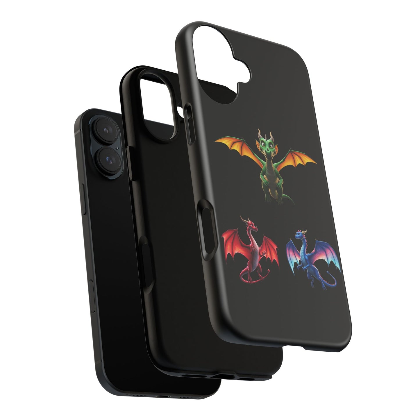 Vibrant Fantasy Dragon iPhone Case - Tough Armor Cover for iPhone 15/14/13 - Colorful Mythical Wings Gift for Dragon Lovers