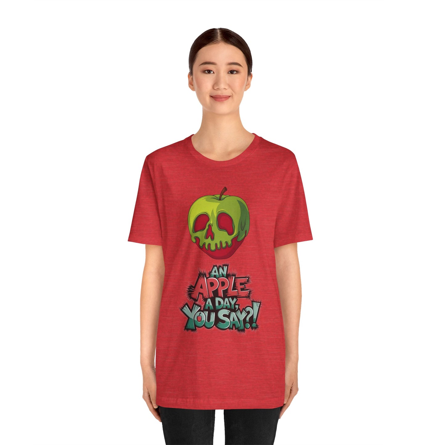Funny Apple Skull Shirt – An Apple A Day You Say? – Grunge Fruit Tee – Y2K Nostalgia T‑Shirt – Gift for Fruit Lovers
