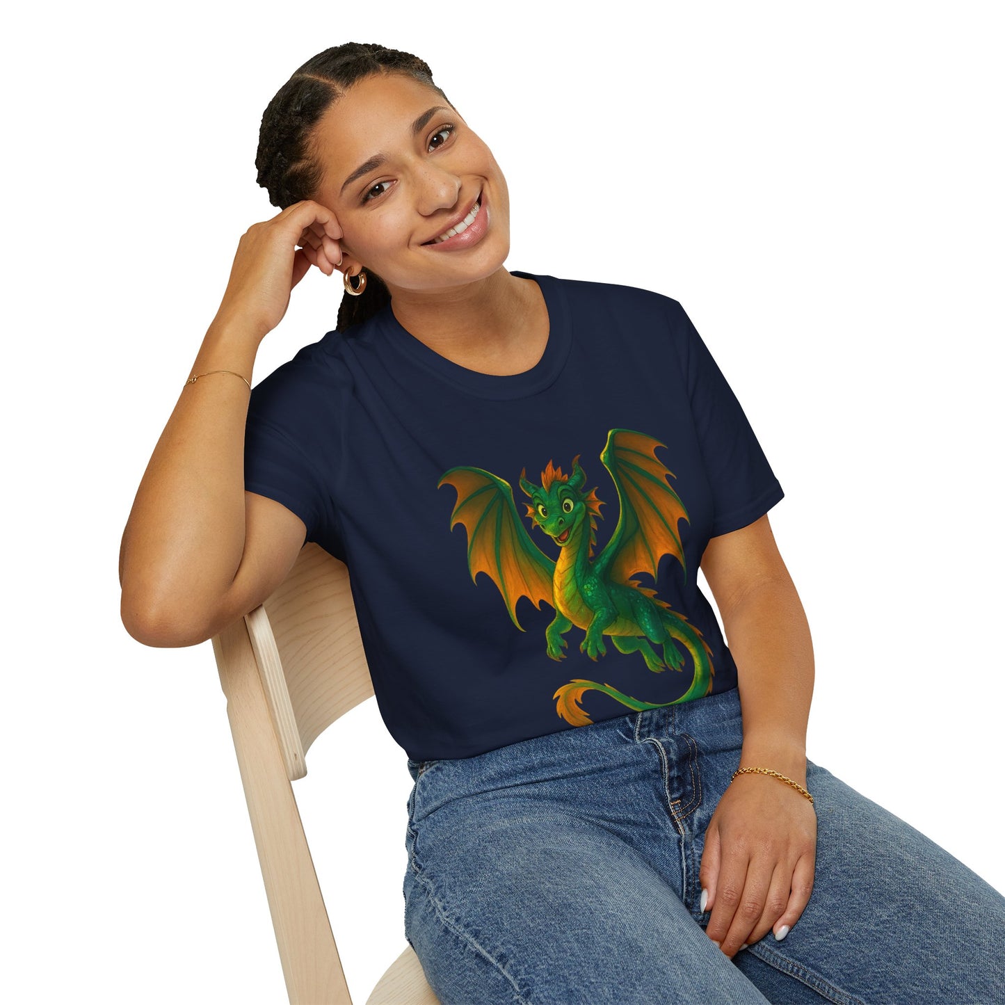 Green Dragon Fantasy T-Shirt | Unisex Mythical Creature Tee | DnD Gamer Gift | Cool Dragon Shirt | Magic RPG Nerdy Graphic Tee