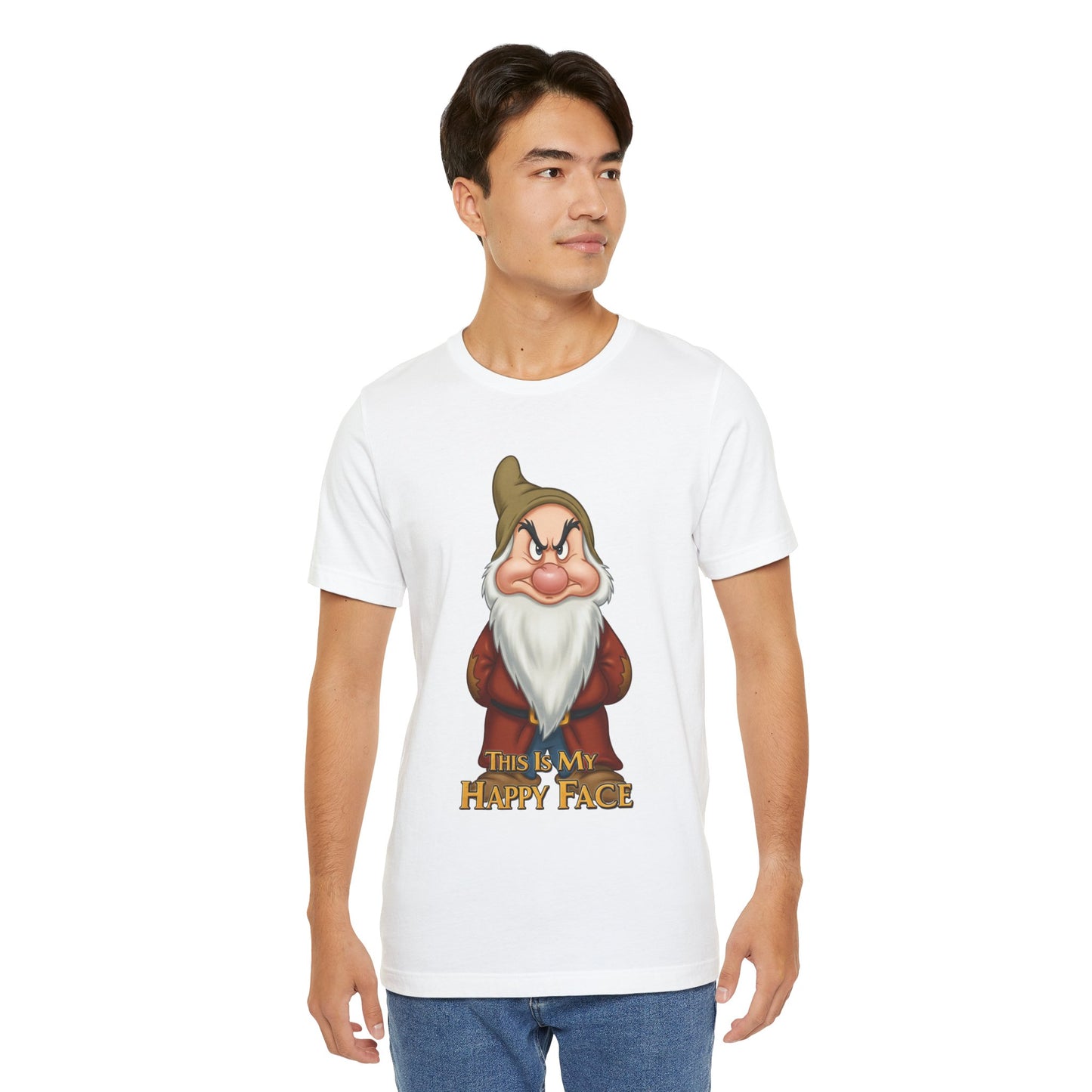 Grumpy Mood Shirt | This Is My Happy Face Tee | Funny Sarcastic Graphic T-Shirt | Retro Grumpy Beard Shirt | Gift for Men Women Introverts