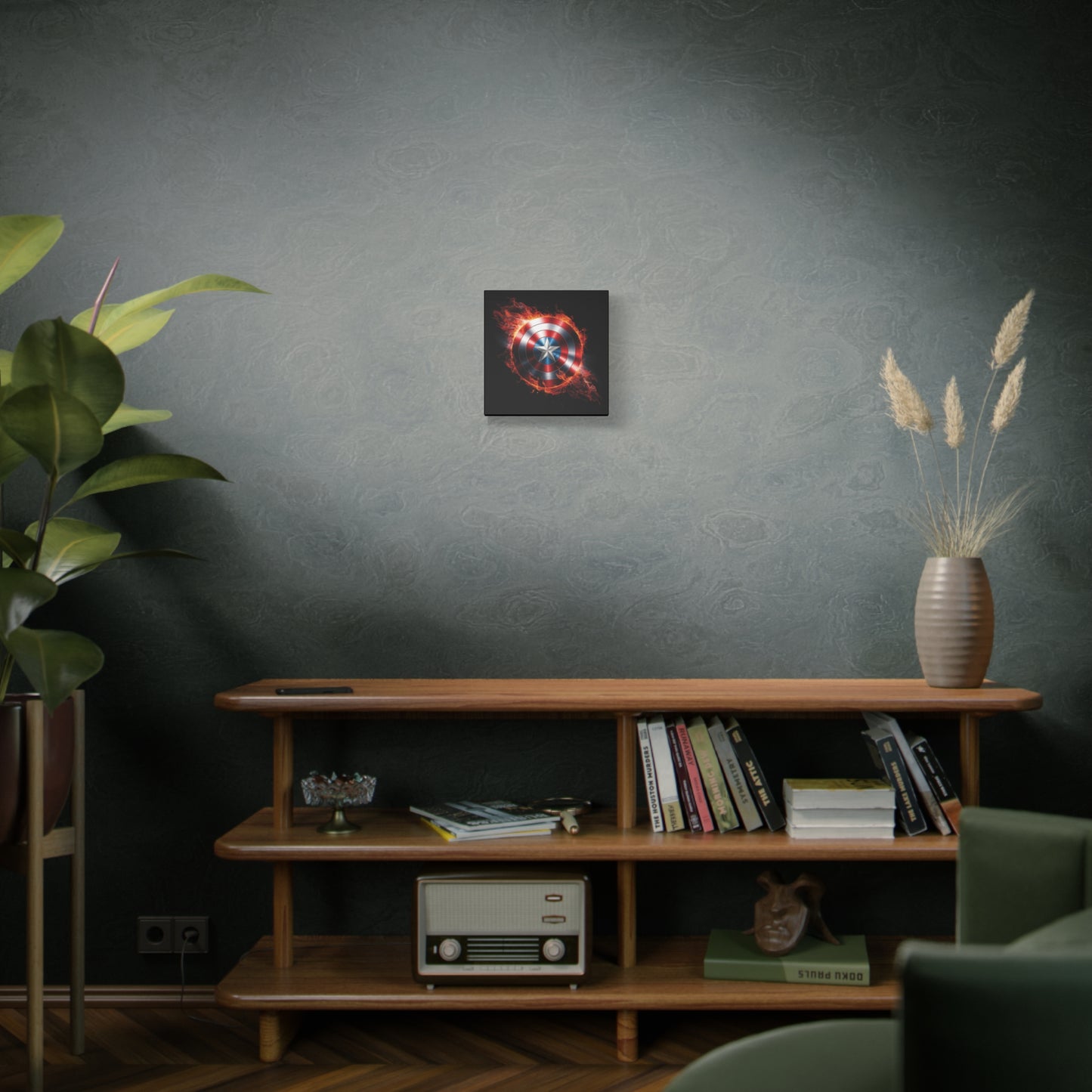 Captain America Shield Canvas Art - Stretched Matte Wall Decor