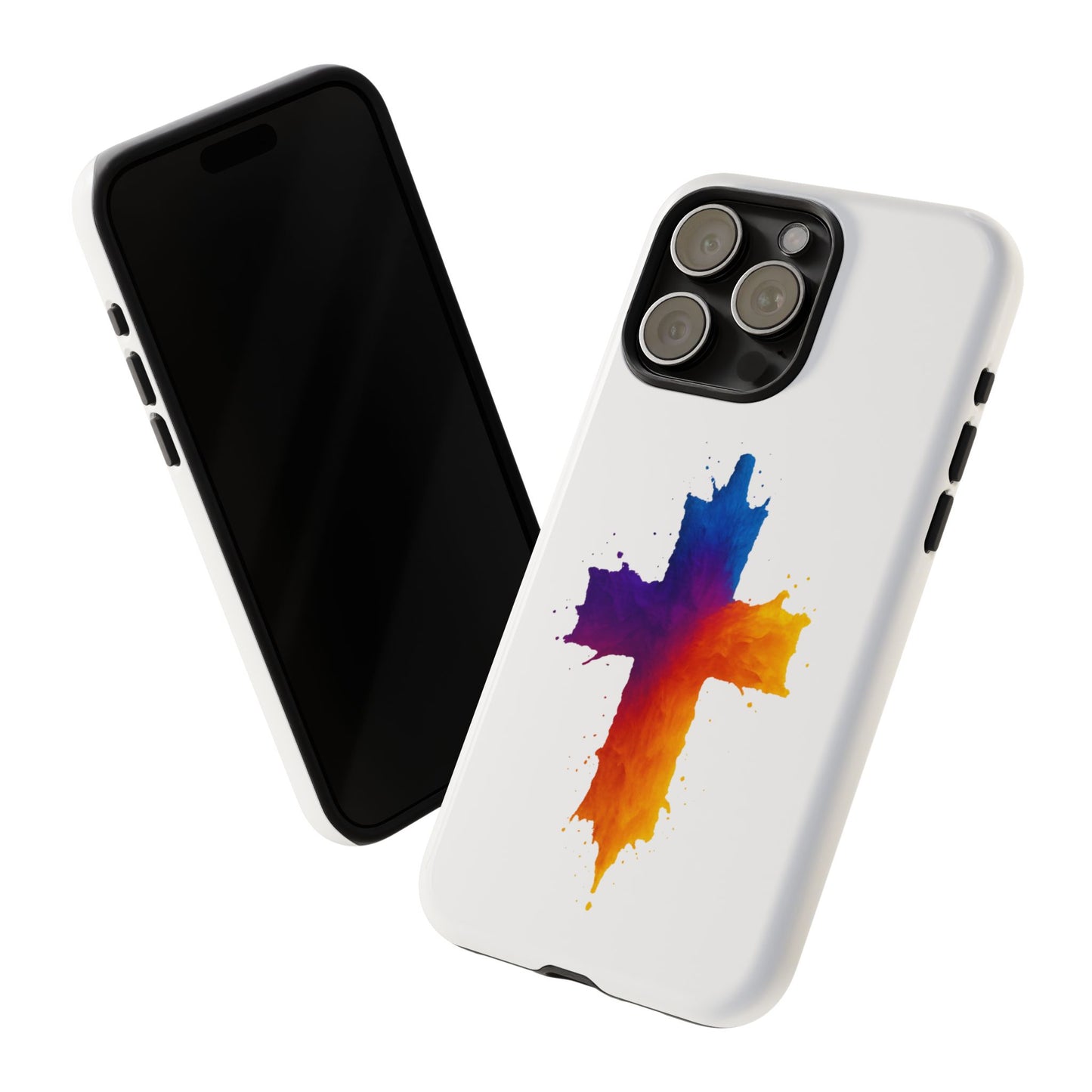 Christian iPhone Case – Watercolor Cross Phone Cover, Faith Gift for Her or Him, Inspirational iPhone Accessory