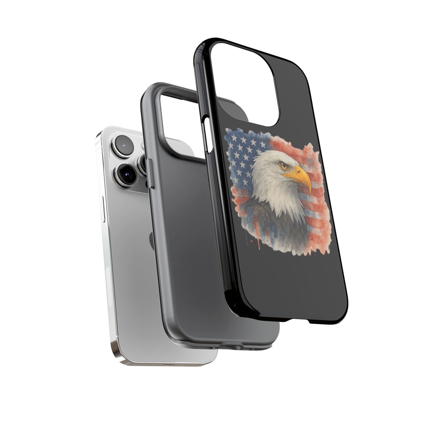 Patriotic Eagle Phone Case for iPhone - Tough Cases with American Flag Design 4th of July Case Memorial Day Veteran's Day